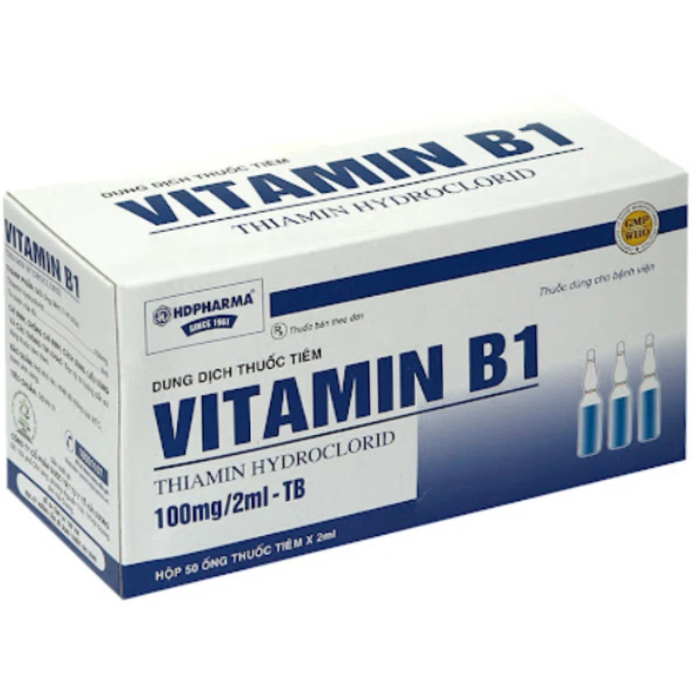 Thuốc tiêm Vitamin B1 100mg/2ml Hdpharma điều trị hội chứng thiếu Vitamin B1 (50 ống x 2ml)