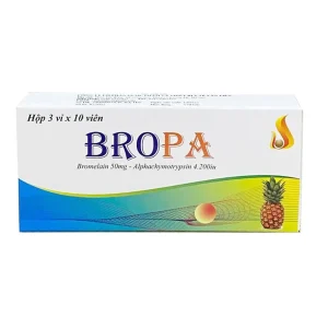 Viện ngậm dưới lưỡi Bropa 50mg ngăn chặn tổn thương khi bị viêm, giảm phù nề (3 vỉ x 10 viên)