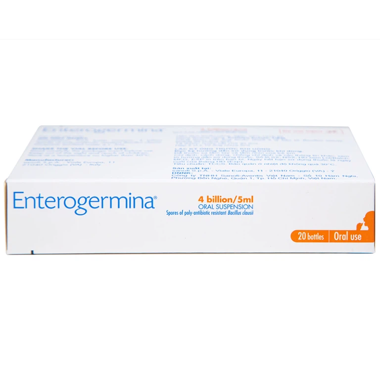 Hỗn dịch uống men vi sinh Enterogermina 4 tỷ/5ml trị rối loạn tiêu hóa cấp và mạn tính (2 vỉ x 10 ống)