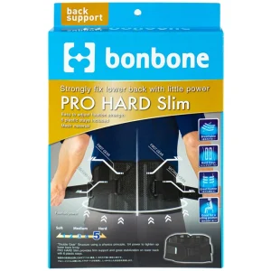 Đai lưng hỗ trợ cột sống size S (58-73cm) Bonbone Pro Hard Slim màu đen hỗ trợ điều trị đau thắt lưng