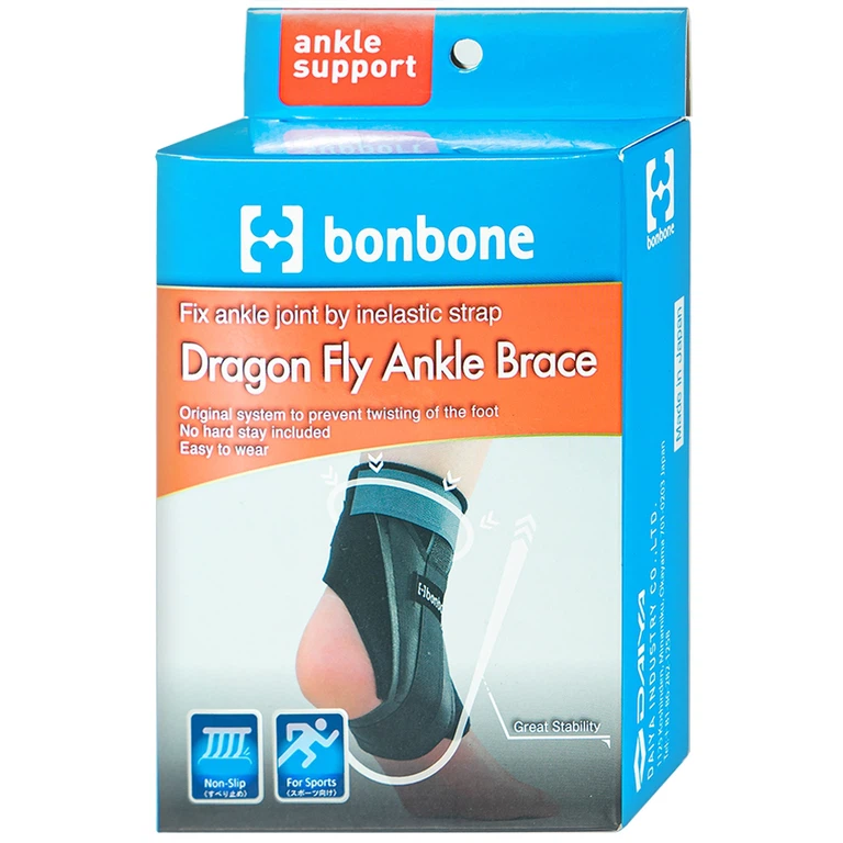 Đai nẹp mắt cá chân phải Bonbone Dragon Fly Ankle Brace size M giảm rung và chấn động khi hoạt động liên tục