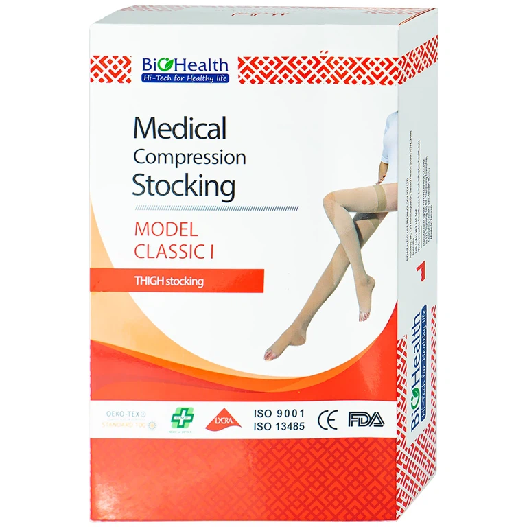 Vớ đùi y khoa Medical Compression Stocking Model Classis I size M Biohealth ngăn ngừa phù nề