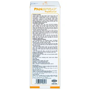 Xịt PanSpray Panthenol hỗ trợ giảm đau, rát, hạn chế tổn thương, viêm nhiễm da (130g)