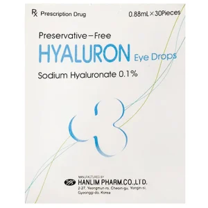 Thuốc nhỏ mắt Hyaluron Eye Drops 0,1% Hanlim giảm khô mắt (30 ống x 0.88ml)