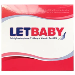 Dung dịch Letbaby Hà Tây cung cấp canxi, vitamin D3, phòng ngừa còi xương, loãng xương (20 ống x 10ml)