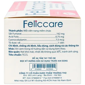 Thuốc Feliccare Trường Thọ phòng và trị các trường hợp thiếu máu (10 vỉ x 10 viên)