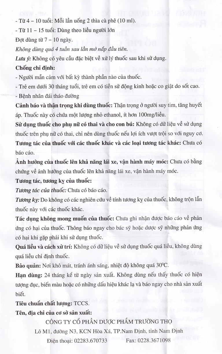 Thuốc ho Bổ Phế Chỉ Khái Lộ chữa ho tiêu đờm, chuyên trị ho cảm, ho gió, ho khan (125ml)