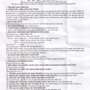 Dung dịch thuốc Codcerin Trường Thọ Pharma chữa ho, tiêu đờm (125ml)