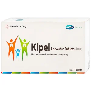 Viên nhai Kipel Chewable Tablet 4mg MEGA We care điều trị hen suyễn, co thắt phế quản, viêm mũi dị ứng (4 vỉ x 7 viên)