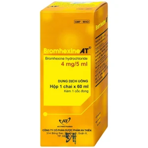Dung dịch uống Bromhexine AT loãng đờm trong nhiễm khuẩn đường hô hấp (60ml)