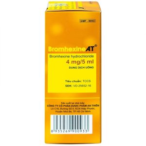 Dung dịch uống Bromhexine AT loãng đờm trong nhiễm khuẩn đường hô hấp (60ml)