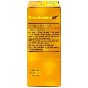 Dung dịch uống Bromhexine AT loãng đờm trong nhiễm khuẩn đường hô hấp (60ml)