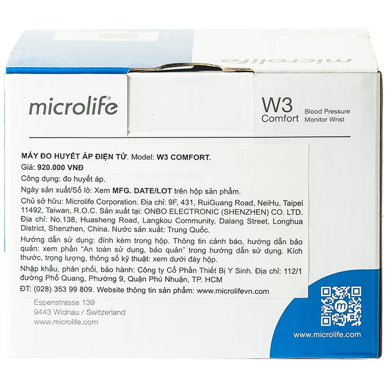 Máy đo huyết áp điện tử Microlife W3 Comfort hỗ trợ đo huyết áp