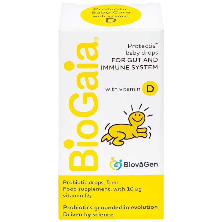 Men vi sinh BioGaia Protectis Baby Drops Vitamin D3 bổ sung lợi khuẩn cho đường tiêu hóa và vitamin D (5ml)