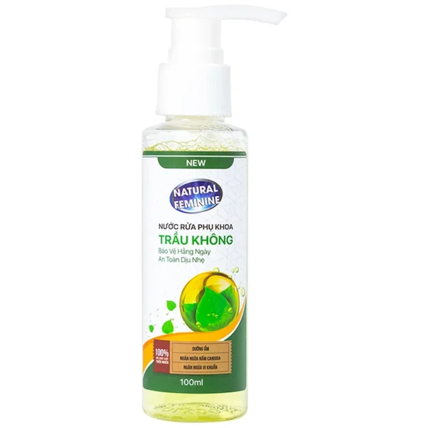 Nước rửa phụ khoa Natural Feminine Trầu Không làm sạch vùng kín, dưỡng ẩm, khử mùi hôi (100ml)