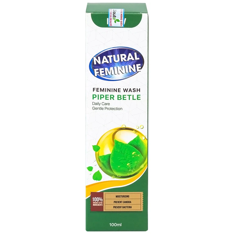 Nước rửa phụ khoa Natural Feminine Trầu Không làm sạch vùng kín, dưỡng ẩm, khử mùi hôi (100ml)