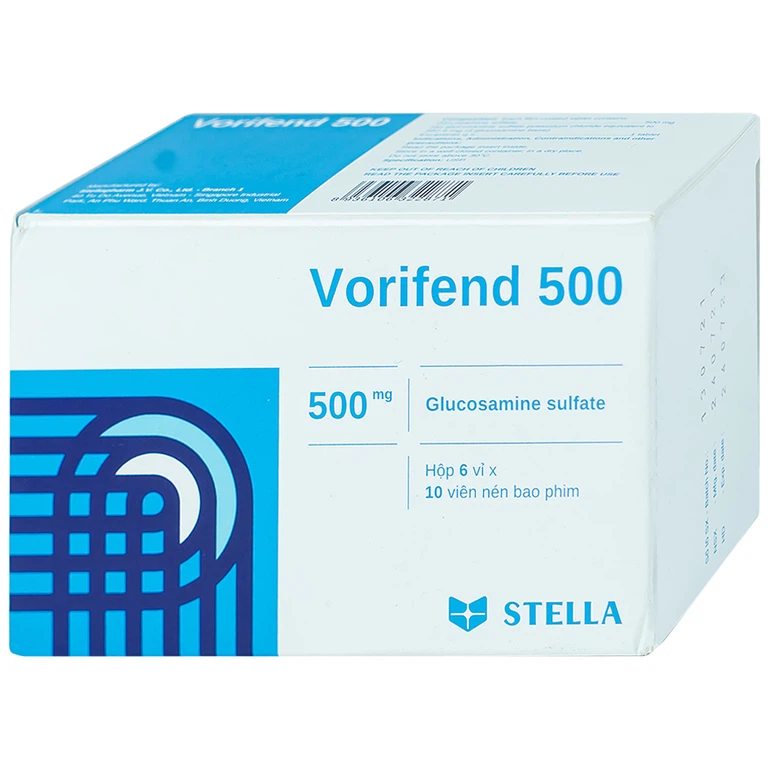 Thuốc Vorifend 500 Stella giảm triệu chứng của thoái hoá khớp gối (6 vỉ x 10 viên)