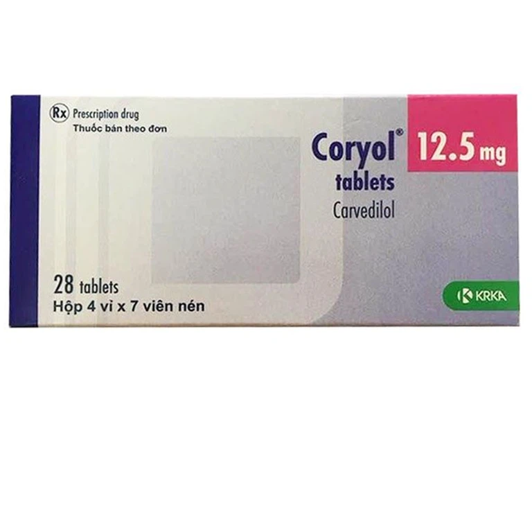 Thuốc Coryol 12.5mg KRKA điều trị tăng huyết áp (4 vỉ x 7 viên)