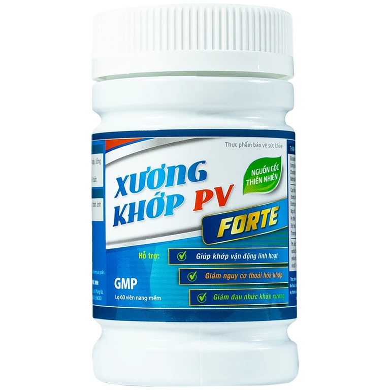 Viên nang mềm Xương Khớp PV Forte hỗ trợ khớp, giảm nguy cơ thoái hóa khớp (60 viên)