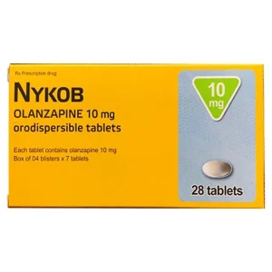 Viên nén Nykob 10mg Genepharm SA điều trị tâm thần phân liệt (4 vỉ x 7 viên)