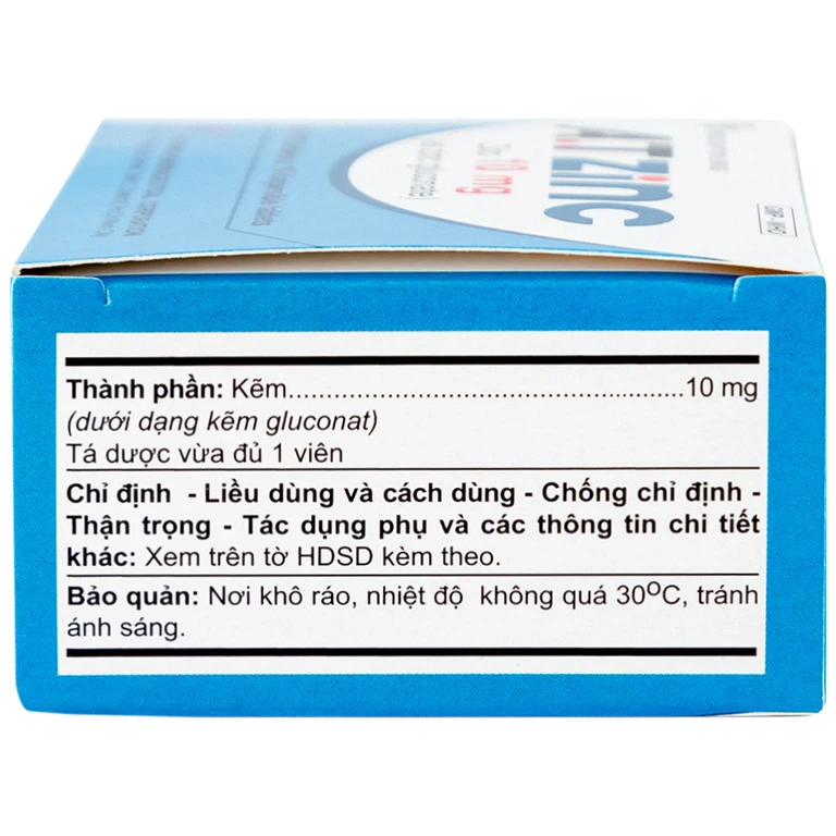 Thuốc A.T Zinc 10mg An Thiên điều trị tiêu chảy kéo dài (10 vỉ x 10 viên)
