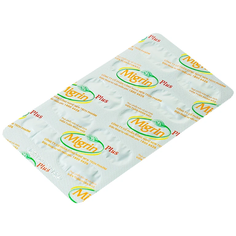 Viên uống Migrin Plus CVI Pharma hỗ trợ hoạt huyết, tăng cường tuần hoàn máu não (2 vỉ x 10 viên)