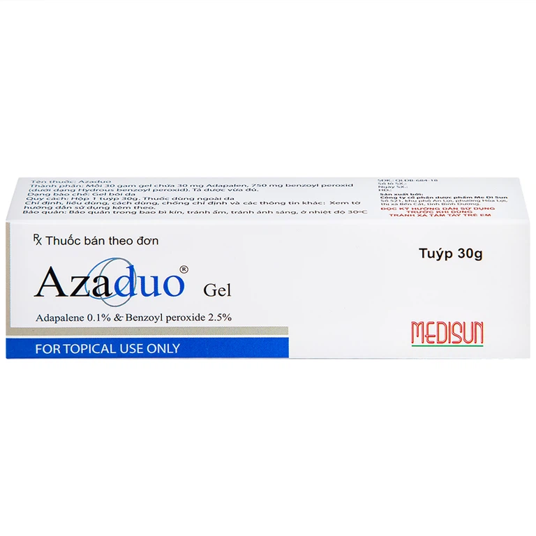 Gel Azaduo Medisun điều trị mụn trứng cá nhẹ đến vừa (30g)