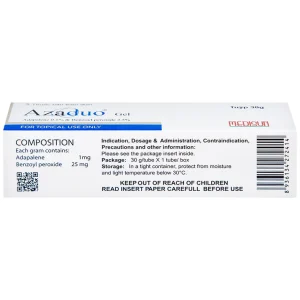 Gel Azaduo Medisun điều trị mụn trứng cá nhẹ đến vừa (30g)