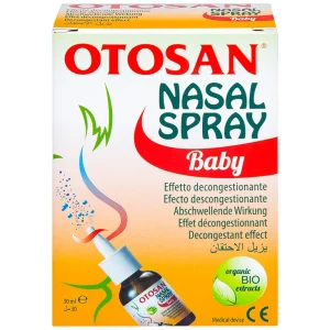 Xịt mũi trẻ em Otosan Nasal Spray Baby làm sạch sâu các hốc mũi, thông thoáng mũi (30ml)