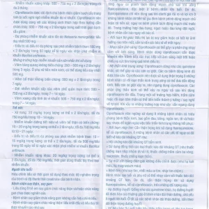 Thuốc Ciprofloxacin Stada 500mg điều trị trong các trường hợp nhiễm khuẩn (10 vỉ x 10 viên)