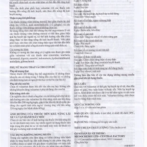 Thuốc Vasblock 80mg Medochemie điều trị tăng huyết áp, suy tim (3 vỉ x 10 viên)