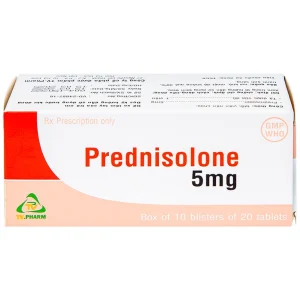 Thuốc Prednisolone 5mg TV.Pharm chống viêm, chống dị ứng và ức chế miễn dịch (10 vỉ x 20 viên)