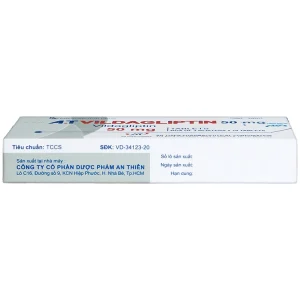 Thuốc A.T Vildagliptin 50mg An Thiên điều trị đái tháo đường típ 2 (3 vỉ x 10 viên)