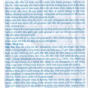 Thuốc A.T Vildagliptin 50mg An Thiên điều trị đái tháo đường típ 2 (3 vỉ x 10 viên)
