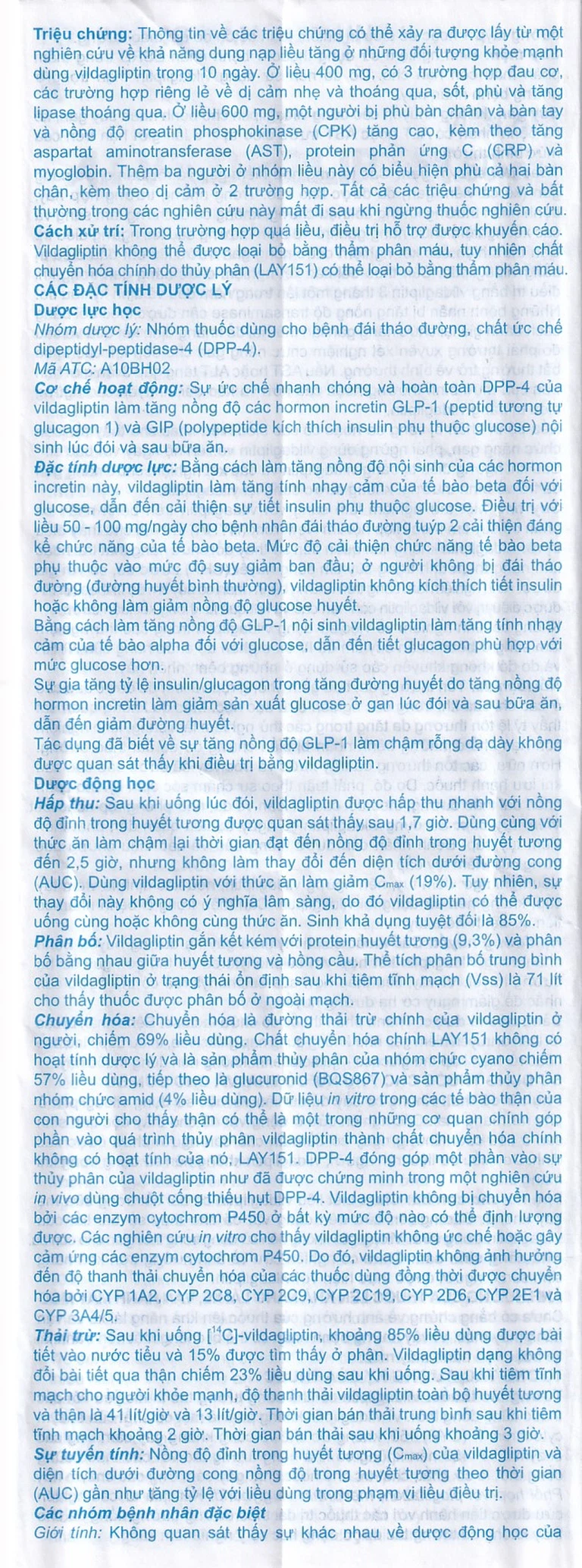 Thuốc A.T Vildagliptin 50mg An Thiên điều trị đái tháo đường típ 2 (3 vỉ x 10 viên)