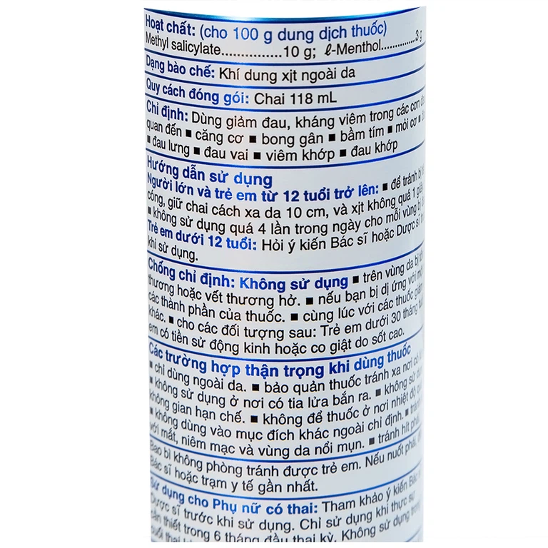 Xịt giảm đau Salonpas Jet Spray Hisamitsu giảm đau, kháng viêm do căng cơ, bong gân (118ml)