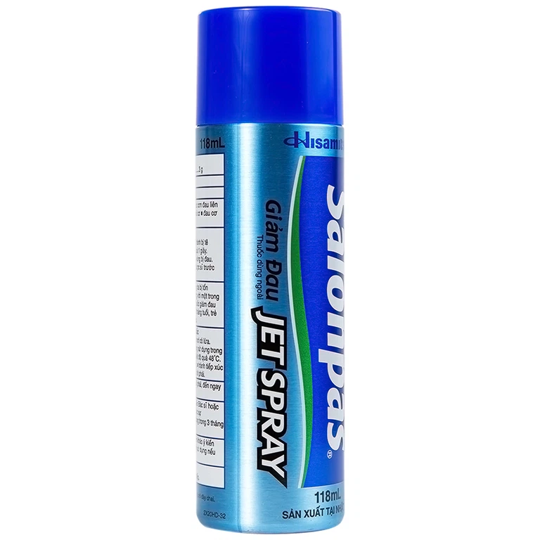 Xịt giảm đau Salonpas Jet Spray Hisamitsu giảm đau, kháng viêm do căng cơ, bong gân (118ml)