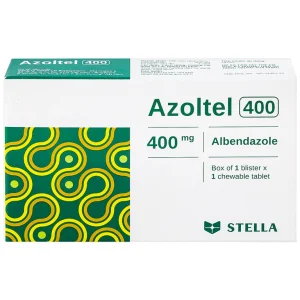 Thuốc Azoltel 400mg Stella điều trị nhiễm một hoặc nhiều loại ký sinh trùng đường ruột (1 viên)