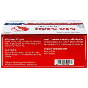 Viên uống Mỡ Máu Tâm Bình hỗ trợ giảm mỡ máu, giảm mỡ gan (5 vỉ x 12 viên)