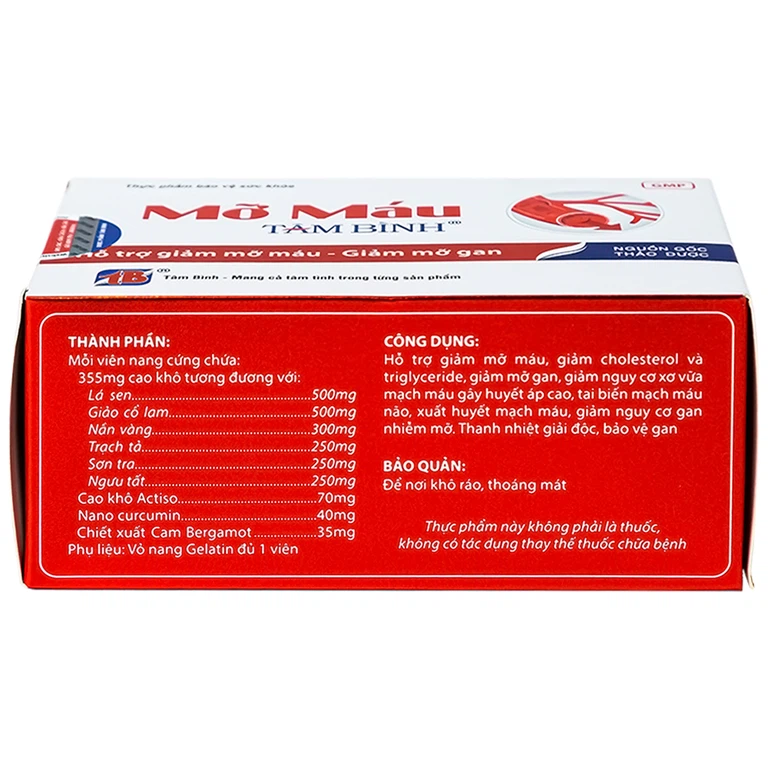 Viên uống Mỡ Máu Tâm Bình hỗ trợ giảm mỡ máu, giảm mỡ gan (5 vỉ x 12 viên)