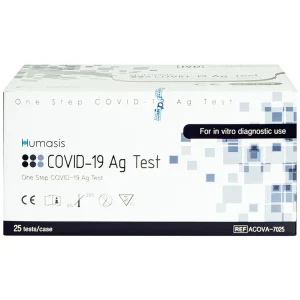 Bộ kit test nhanh Humasis Covid-19 Ag Test độ nhạy và độ đặc hiệu cao (25 bộ)