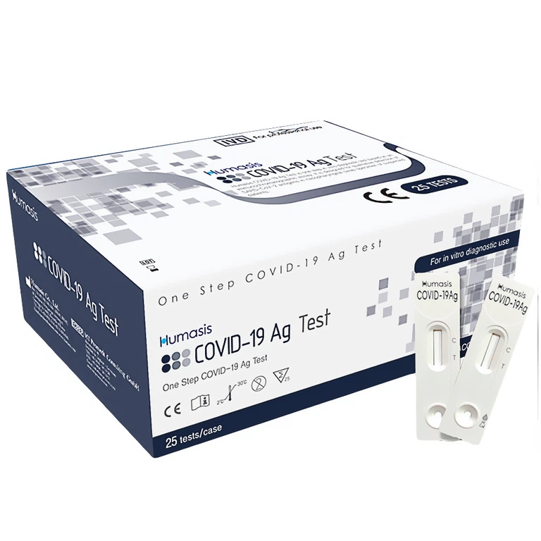 Bộ kit test nhanh Humasis Covid-19 Ag Test độ nhạy và độ đặc hiệu cao (25 bộ)