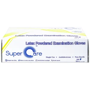 Găng tay thăm khám dùng trong y tế Super Care Latex Powdered Examination Gloves Size S (100 cái)