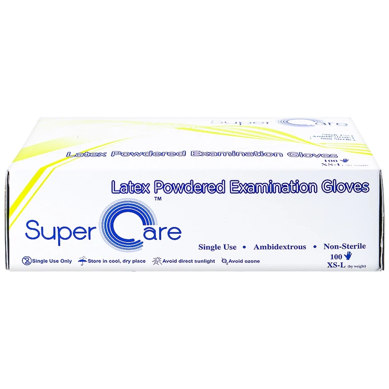 Găng tay thăm khám dùng trong y tế Super Care Latex Powdered Examination Gloves Size S (100 cái)