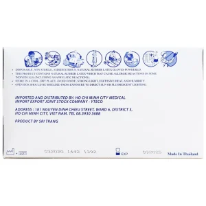 Găng tay thăm khám dùng trong y tế Super Care Latex Powdered Examination Gloves Size S (100 cái)