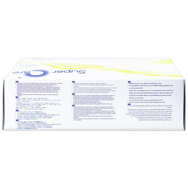 Găng tay thăm khám dùng trong y tế Super Care Latex Powdered Examination Gloves Size S (100 cái)