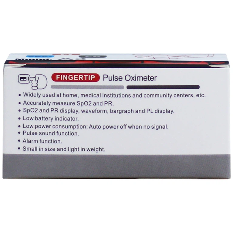 Máy đo nồng độ oxy trong máu (SPO2) Fingertip Pulse Oximeter A3 hỗ trợ đo nhanh chóng và chính xác