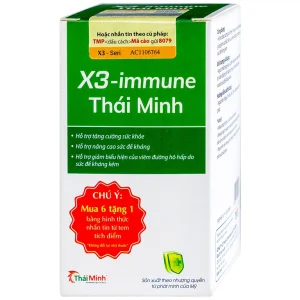 Thực phẩm bảo vệ sức khỏe X3-immune Thái Minh hỗ trợ tăng cường sức khỏe, giảm viêm đường hô hấp (30 viên)