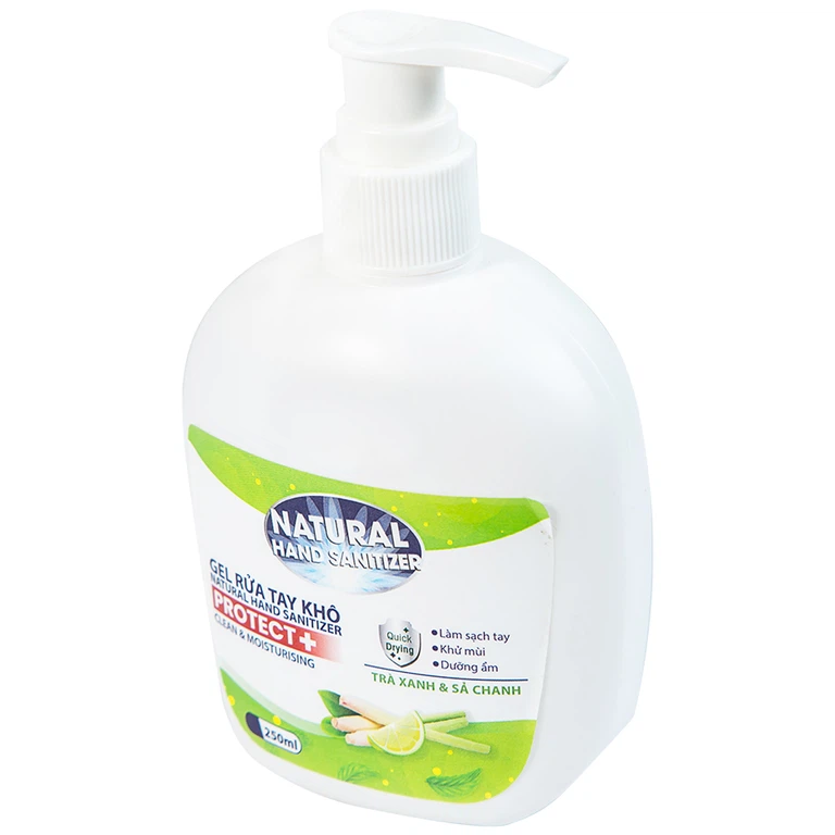 Gel rửa tay khô Natural Hand Sanitizer làm sạch tay, khử mùi, dưỡng ẩm (250ml)