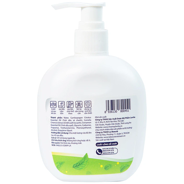 Gel rửa tay khô Natural Hand Sanitizer làm sạch tay, khử mùi, dưỡng ẩm (250ml)